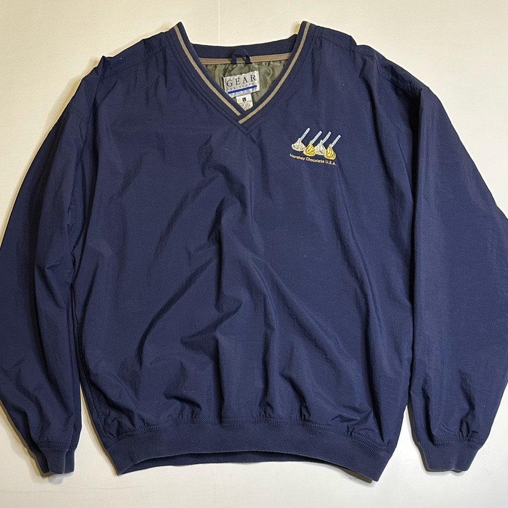 Vintage Hershey Chocolate Gear For Sports Windbreaker Lined‎ Nylon Men's Large